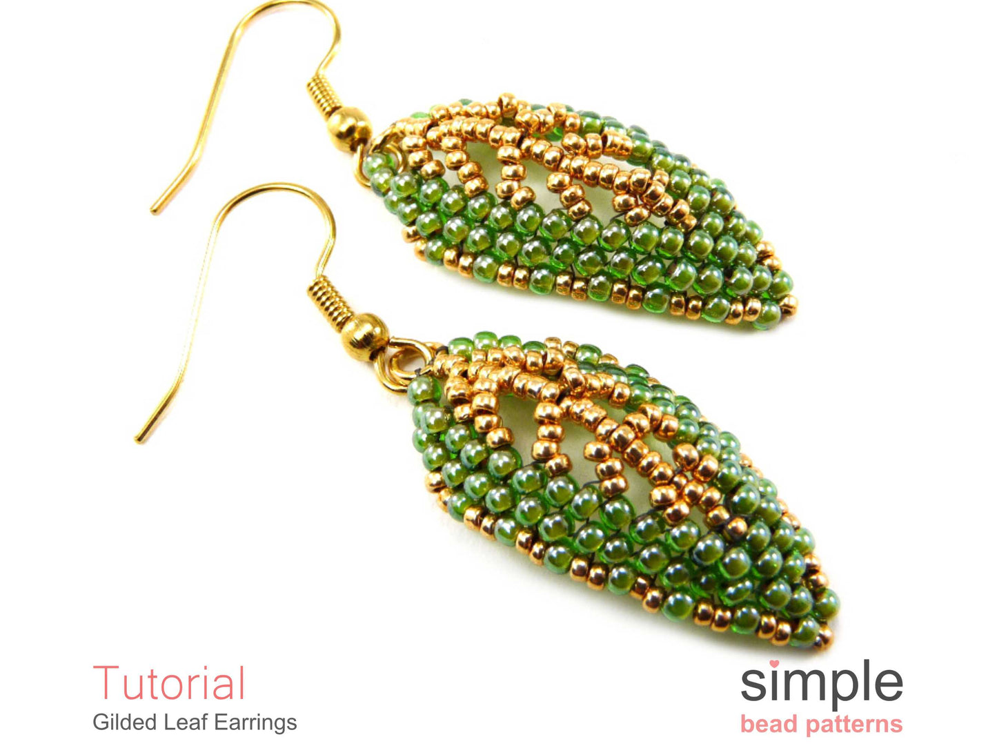 Gilded Leaf Earrings Beading Pattern