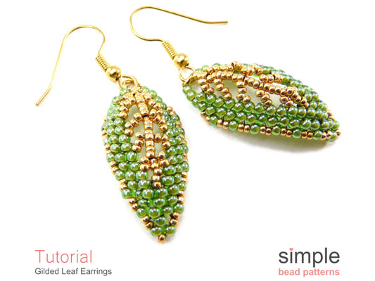 Gilded Leaf Earrings Beading Pattern