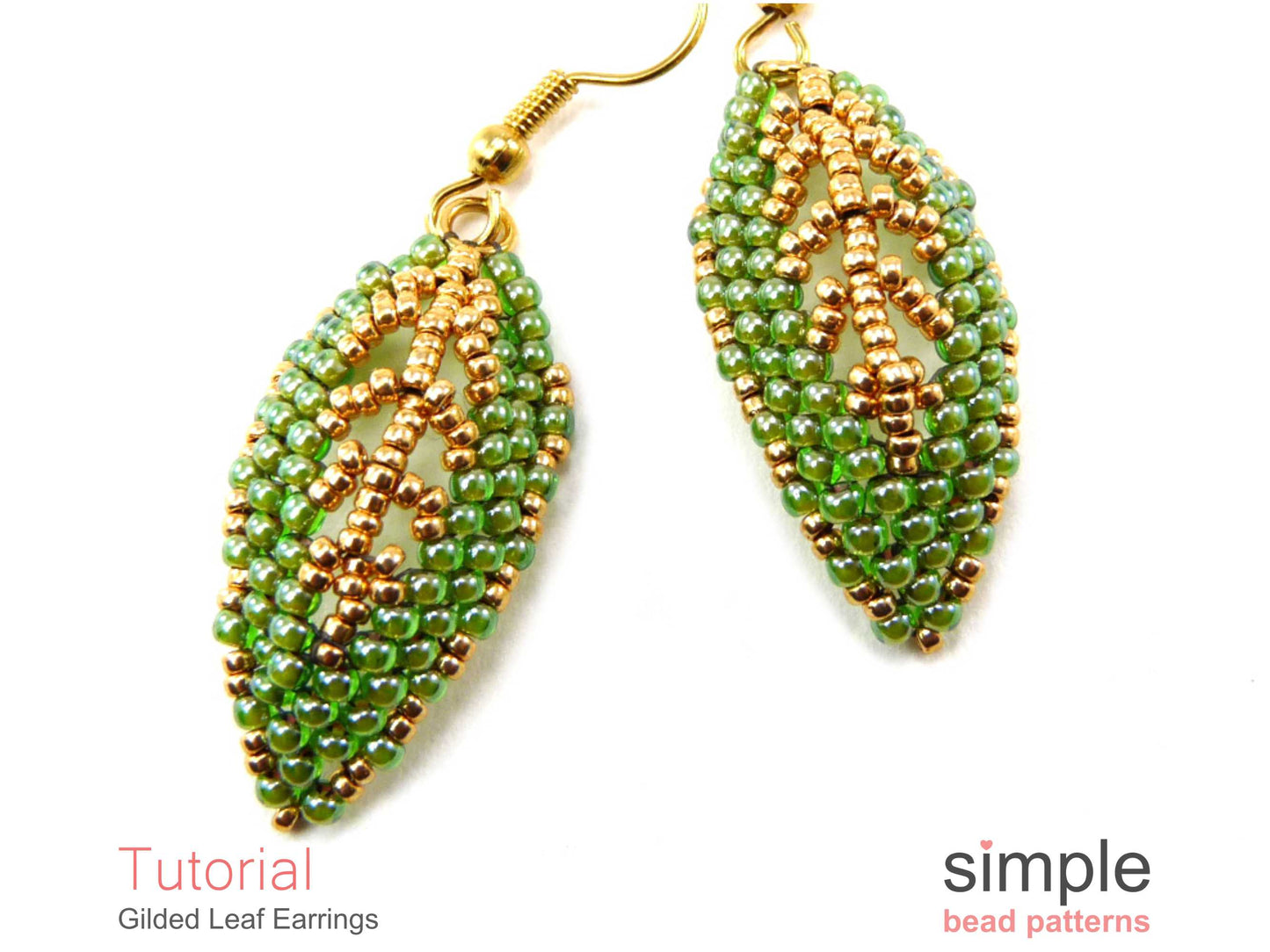 Gilded Leaf Earrings Beading Pattern