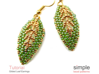Gilded Leaf Earrings Beading Pattern