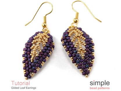 Gilded Leaf Earrings Beading Pattern