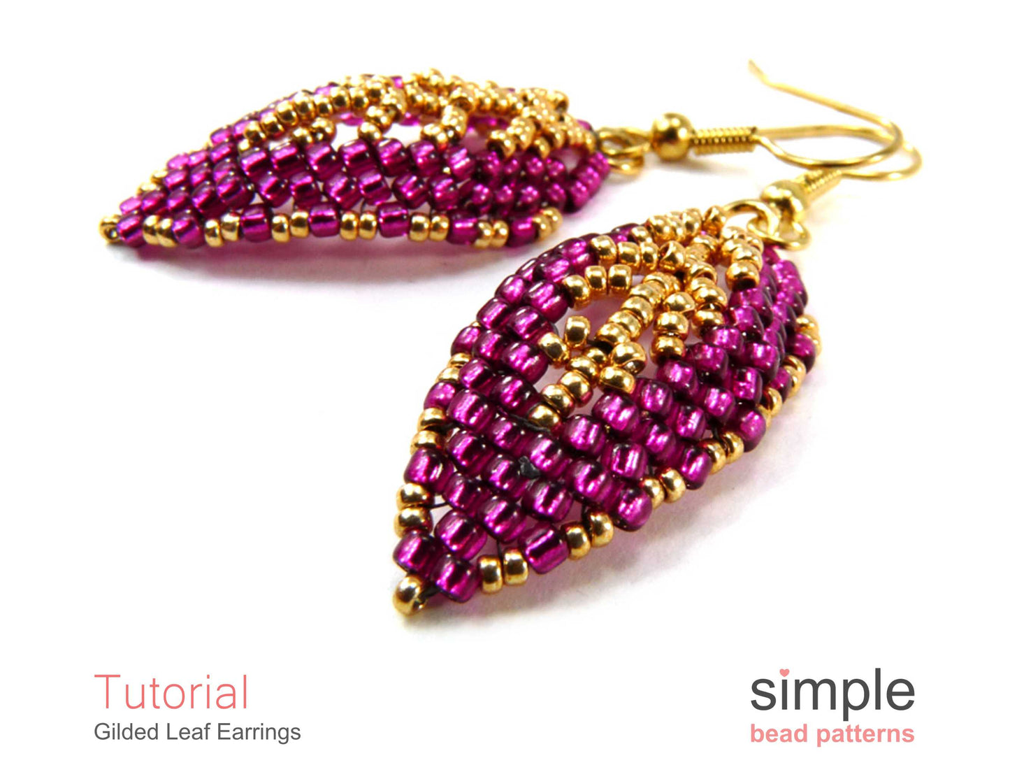 Gilded Leaf Earrings Beading Pattern