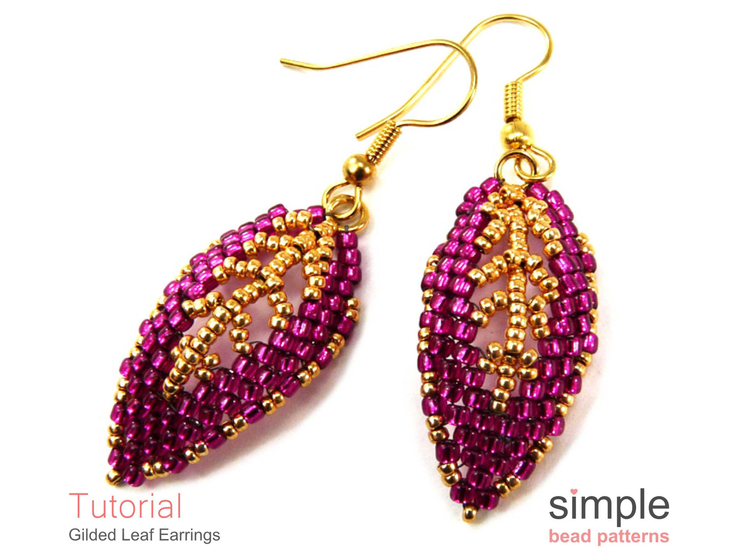 Gilded Leaf Earrings Beading Pattern