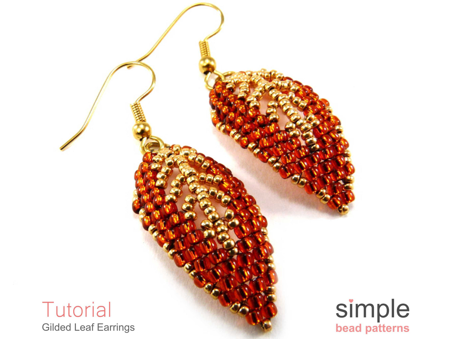 Gilded Leaf Earrings Beading Pattern
