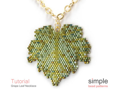 Grape Leaf Necklace Beading Pattern