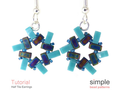 Half Tila Earrings Beading Pattern