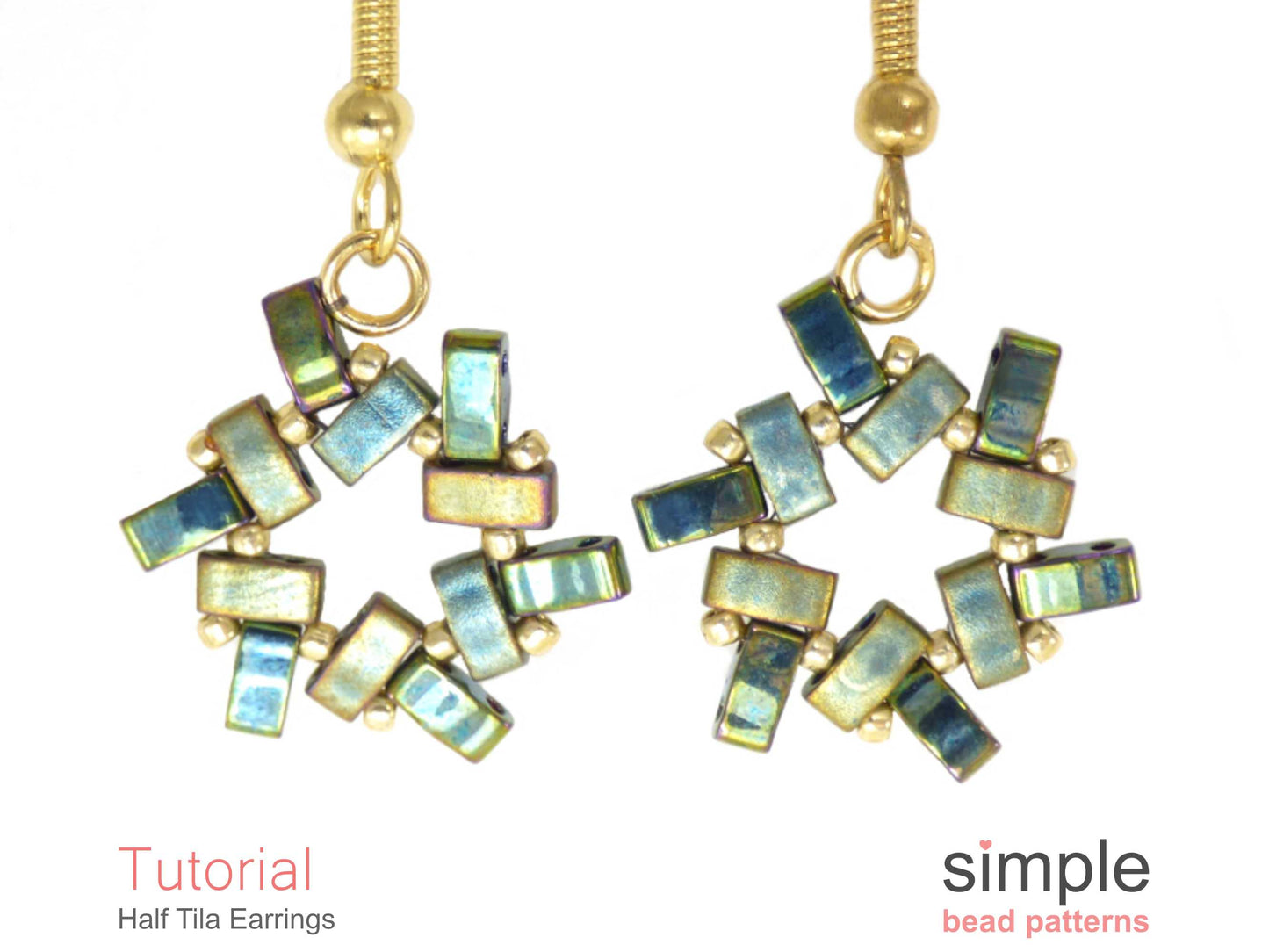 Half Tila Earrings Beading Pattern