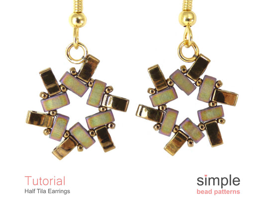 Half Tila Earrings Beading Pattern