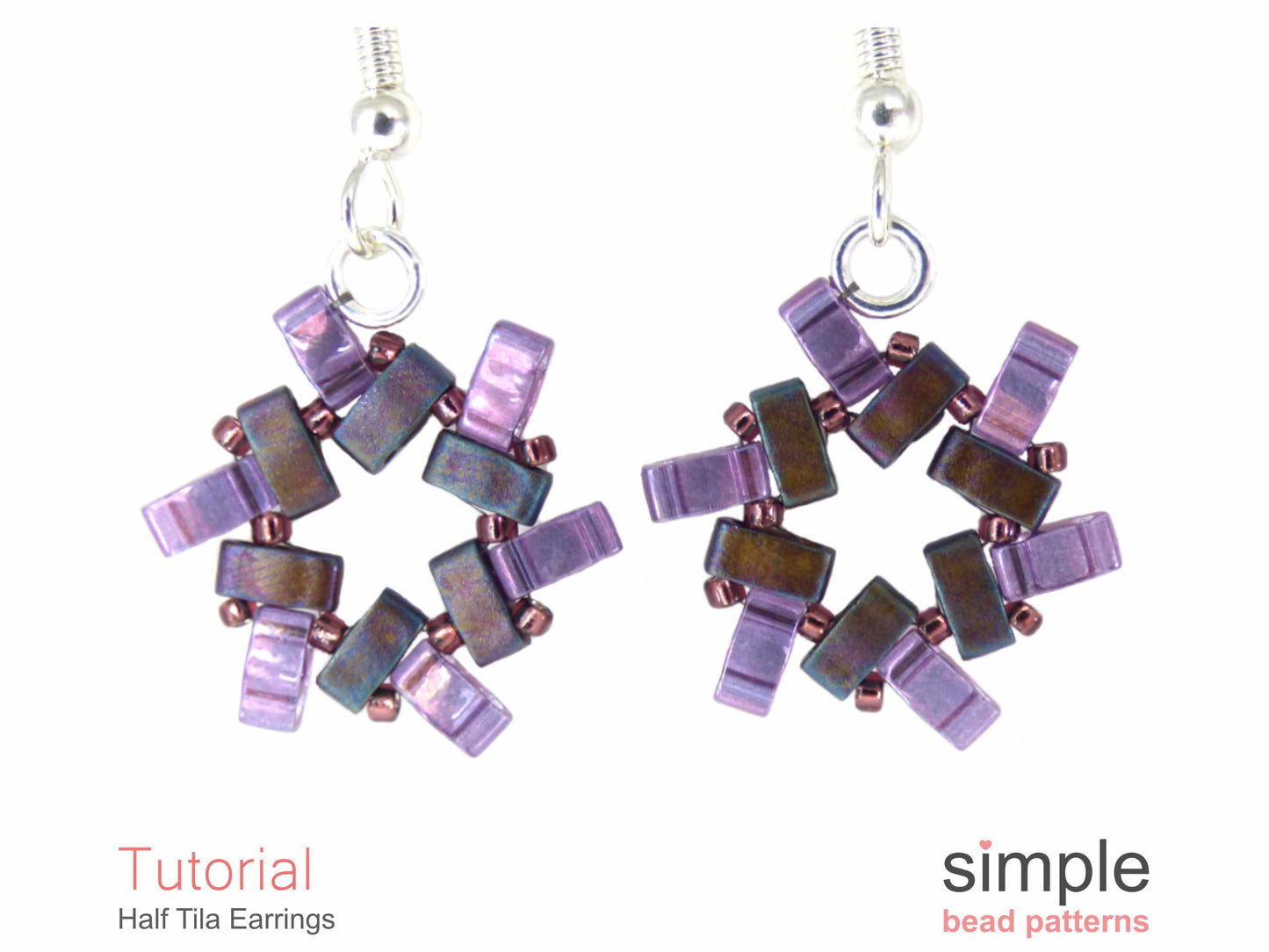 Half Tila Earrings Beading Pattern