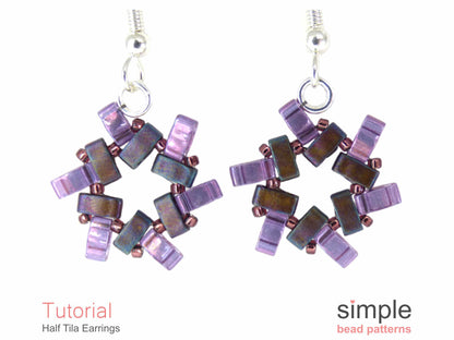 Half Tila Earrings Beading Pattern