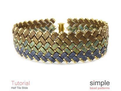 Half Tila Slide Bracelet Beading Pattern