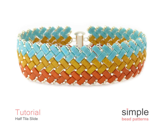 Half Tila Slide Bracelet Beading Pattern
