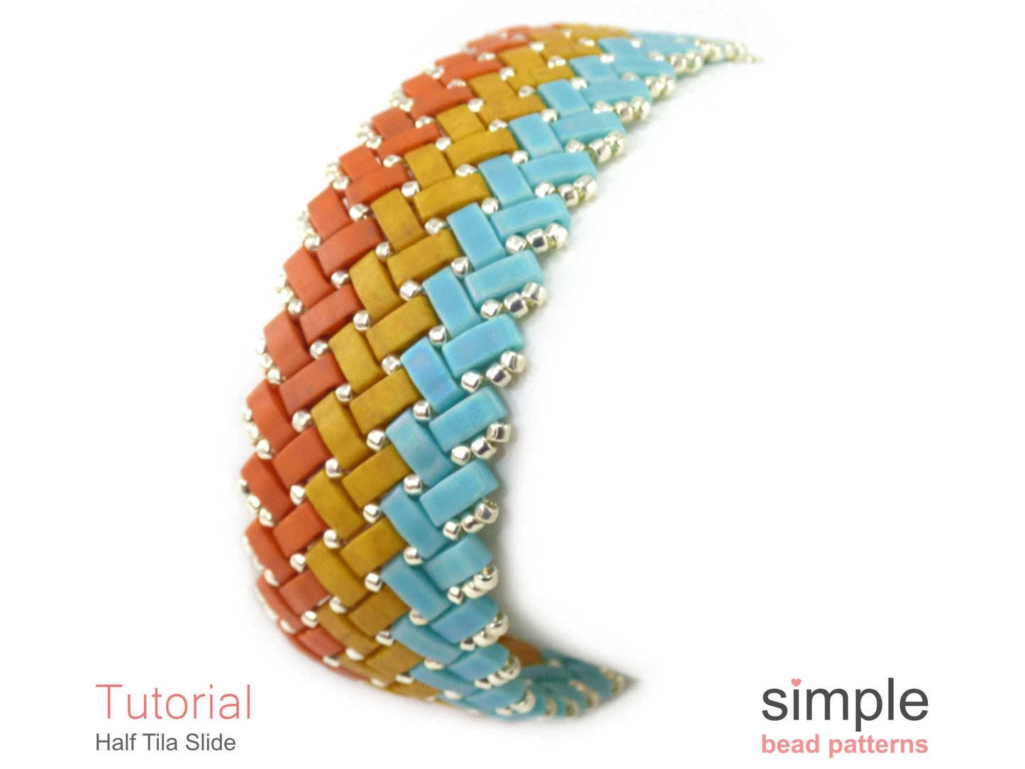 Half Tila Slide Bracelet Beading Pattern