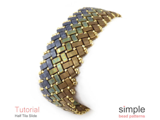 Half Tila Slide Bracelet Beading Pattern