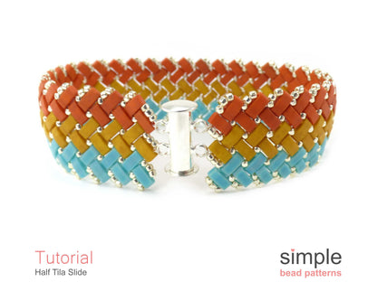 Half Tila Slide Bracelet Beading Pattern