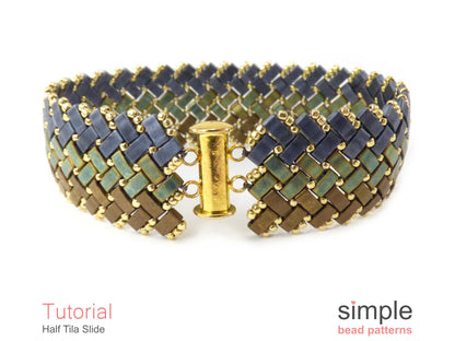 Half Tila Slide Bracelet Beading Pattern