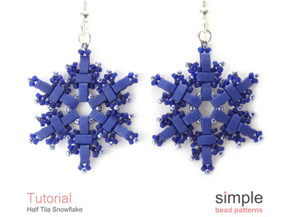 Half Tila Snowflake Earrings & Necklace Pattern