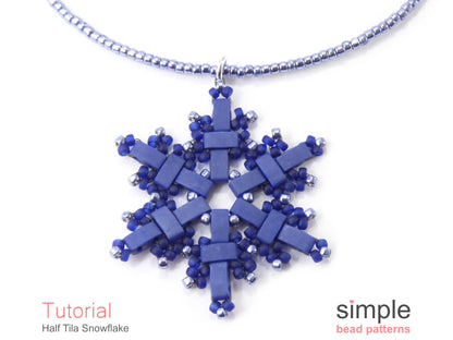 Half Tila Snowflake Earrings & Necklace Pattern