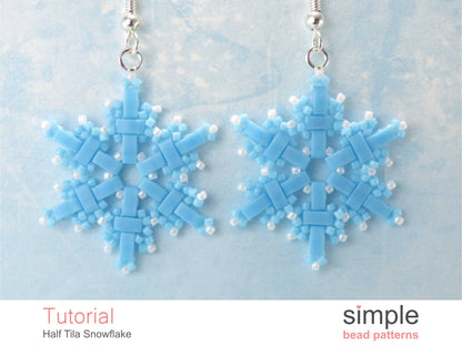 Half Tila Snowflake Earrings & Necklace Pattern