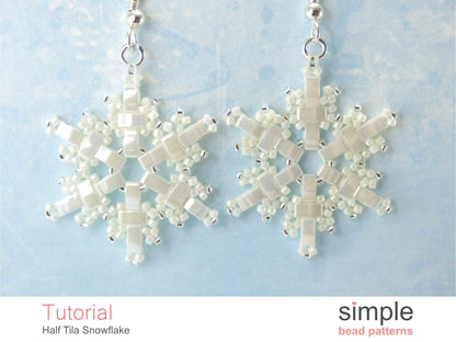 Half Tila Snowflake Earrings & Necklace Pattern