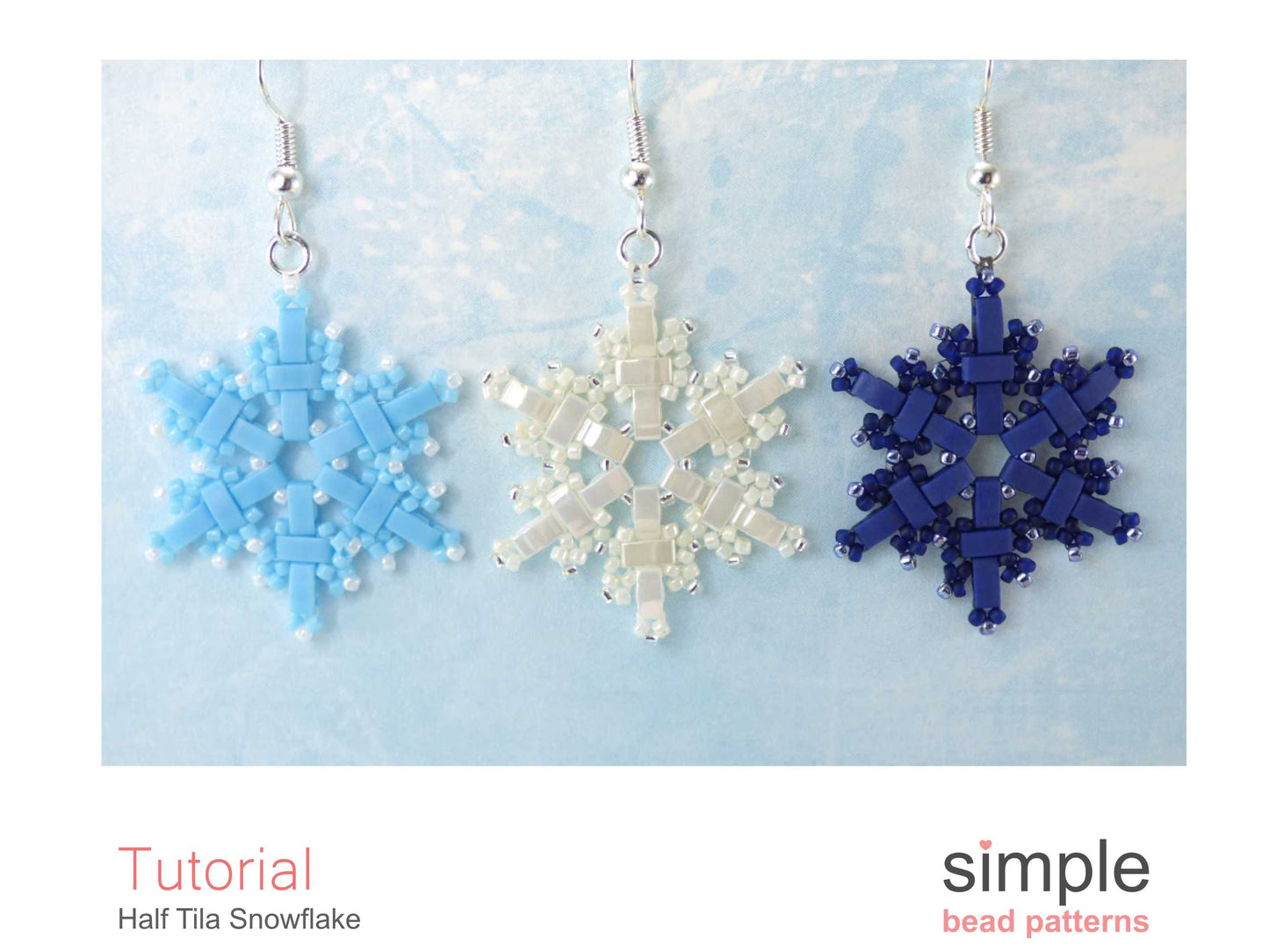 Half Tila Snowflake Earrings & Necklace Pattern