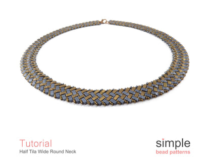 Half Tila Wide Round Necklace Tutorial