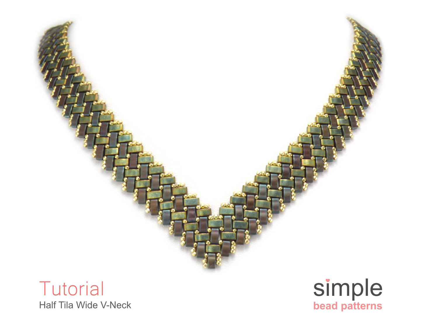 Half Tila Wide V-Necklace Tutorial