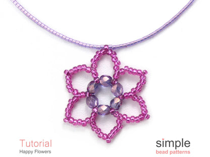 Happy Flower Earrings & Necklace Beading Pattern