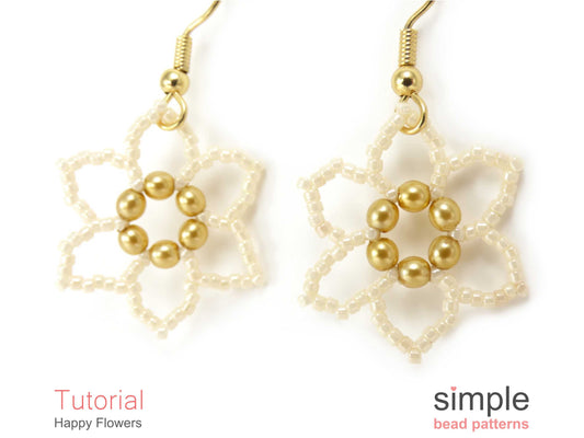 Happy Flower Earrings & Necklace Beading Pattern