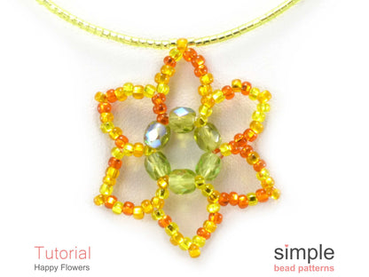 Happy Flower Earrings & Necklace Beading Pattern