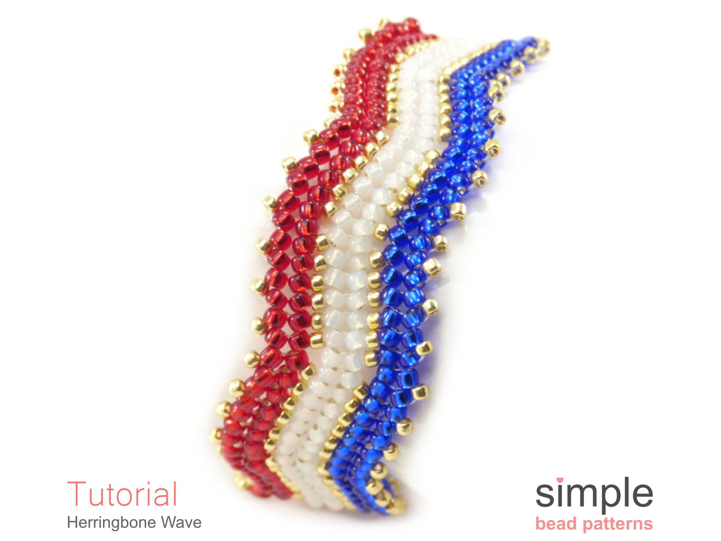 Herringbone Wave Bracelet Beading Pattern