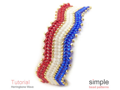 Herringbone Wave Bracelet Beading Pattern