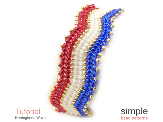 Herringbone Wave Bracelet Beading Pattern