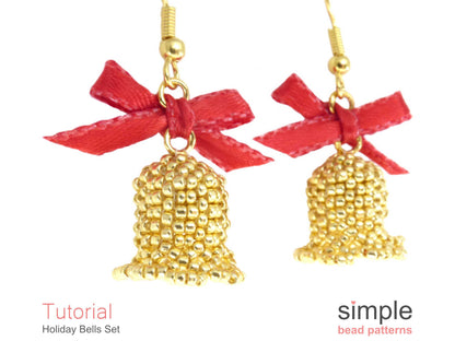 Holiday Bells Necklace & Earrings Beading Pattern