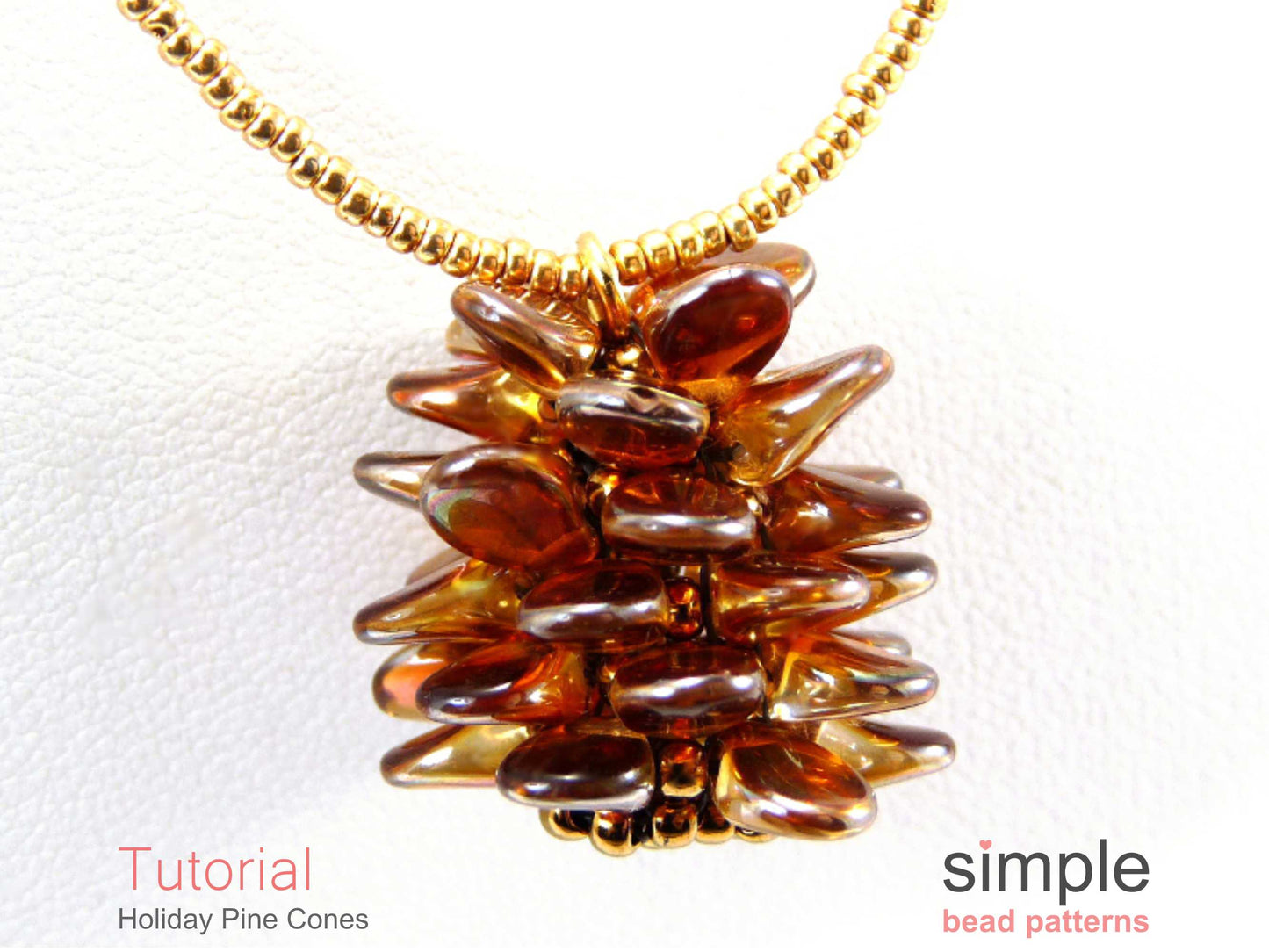 Holiday Pine Cone Earrings & Necklace Beading Pattern