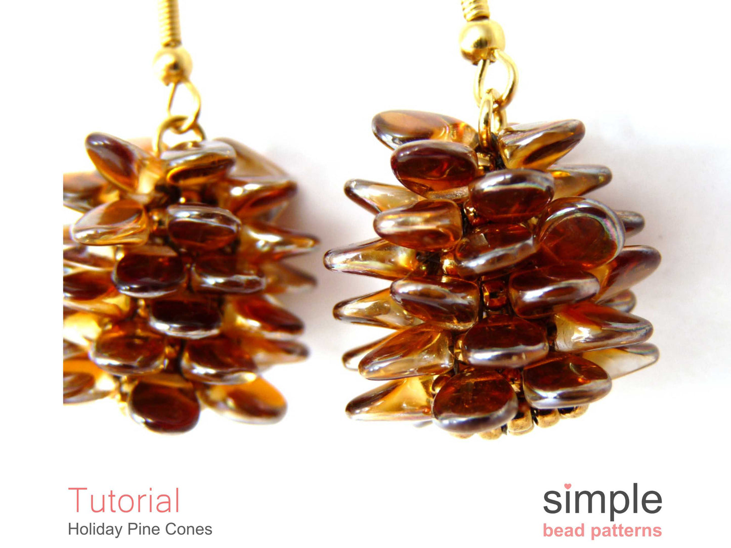Holiday Pine Cone Earrings & Necklace Beading Pattern