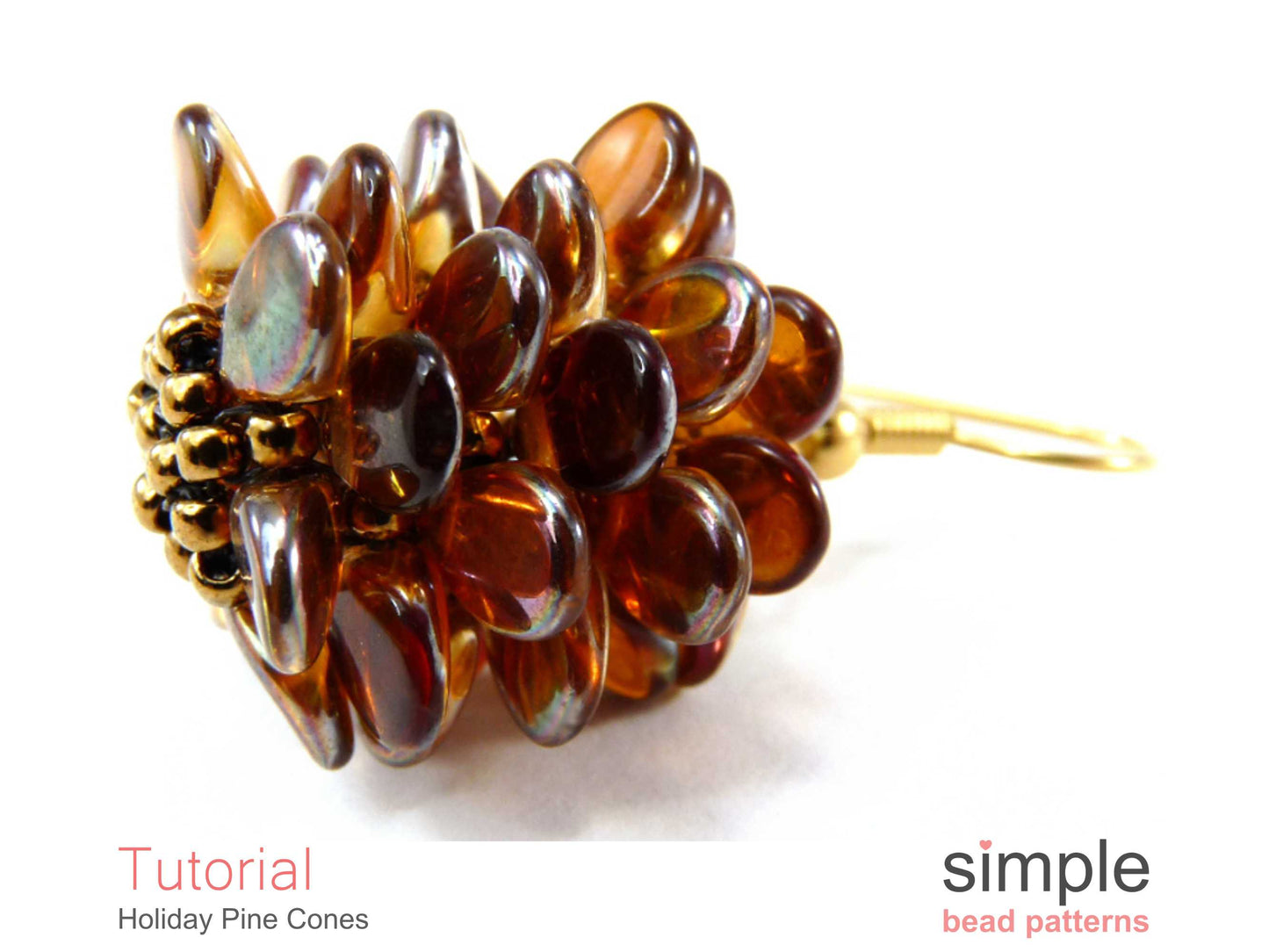 Holiday Pine Cone Earrings & Necklace Beading Pattern