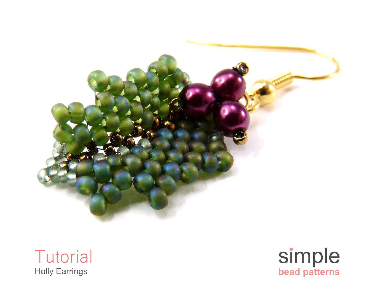 Holly Earrings Beading Pattern