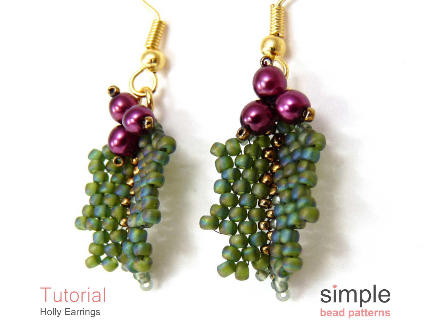 Holly Earrings Beading Pattern