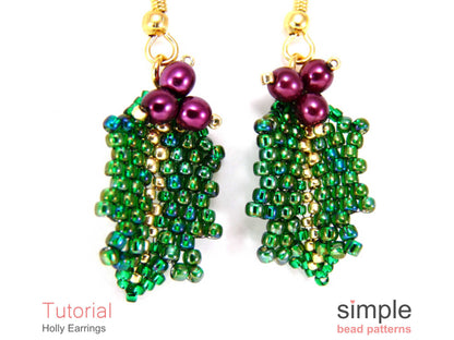 Holly Earrings Beading Pattern