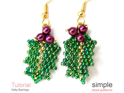 Holly Earrings Beading Pattern