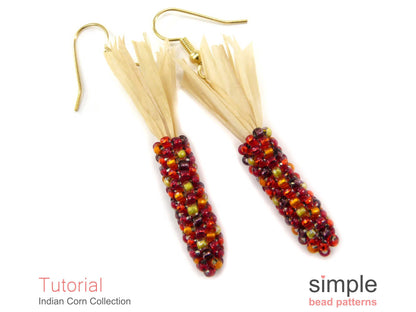 Indian Corn Earrings, Necklace, & Brooch Beading Pattern