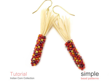 Indian Corn Earrings, Necklace, & Brooch Beading Pattern