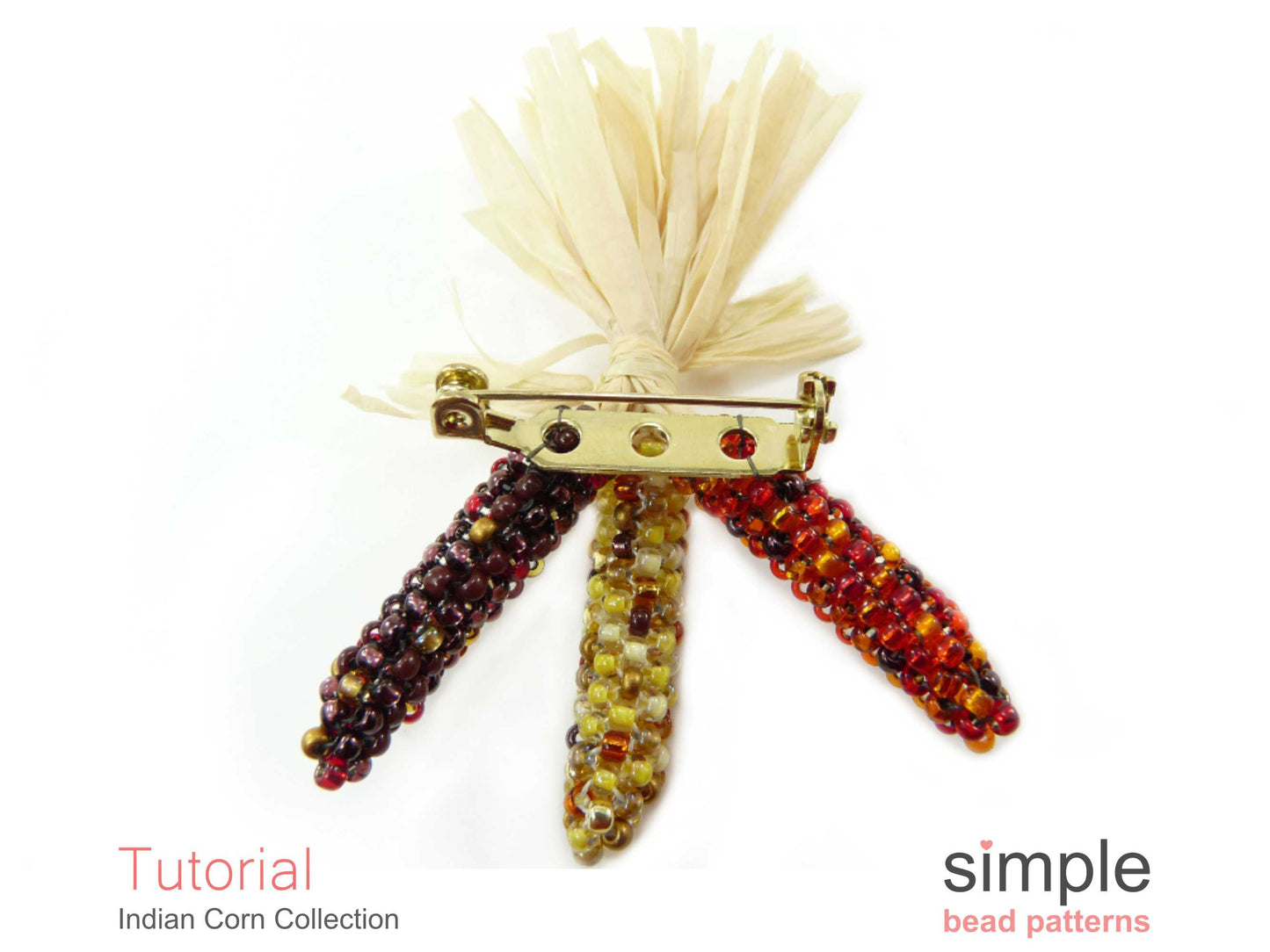 Indian Corn Earrings, Necklace, & Brooch Beading Pattern