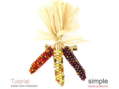Indian Corn Earrings, Necklace, & Brooch Beading Pattern