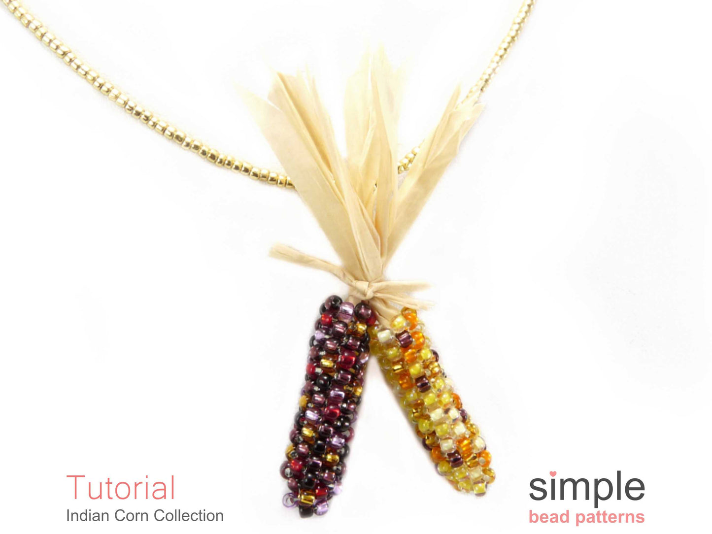 Indian Corn Earrings, Necklace, & Brooch Beading Pattern