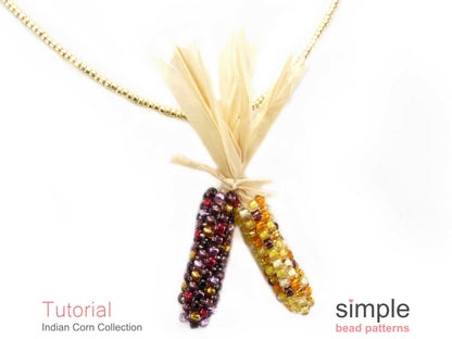 Indian Corn Earrings, Necklace, & Brooch Beading Pattern