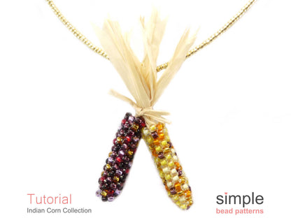 Indian Corn Earrings, Necklace, & Brooch Beading Pattern
