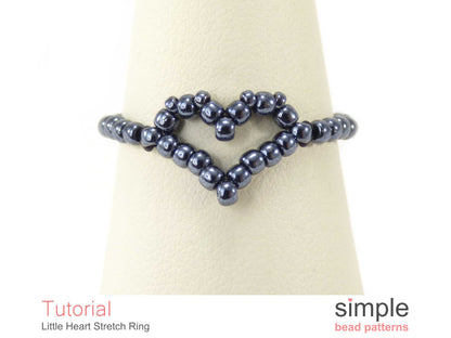Little Heart Stretch Ring Beading Pattern