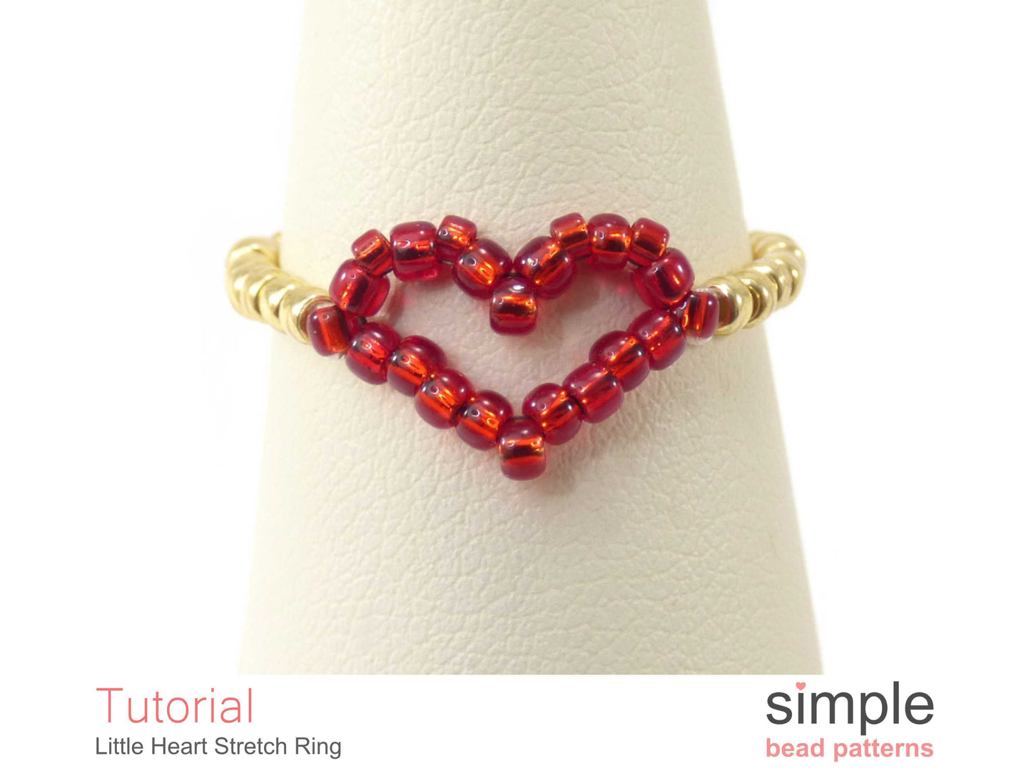 Little Heart Stretch Ring Beading Pattern